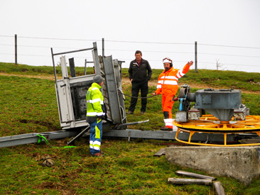 September 2011, Abbruch Skilift Kronebergbahnen, Gonten (AI)